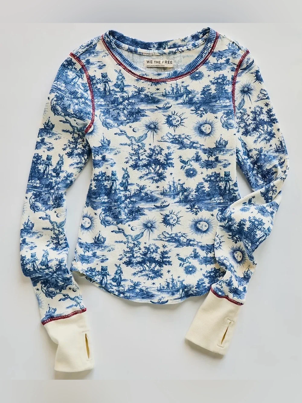 Free People We The Free Toileidays Long Sleeve Thermal Top in Dream Combo